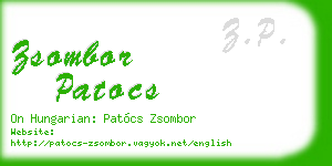 zsombor patocs business card